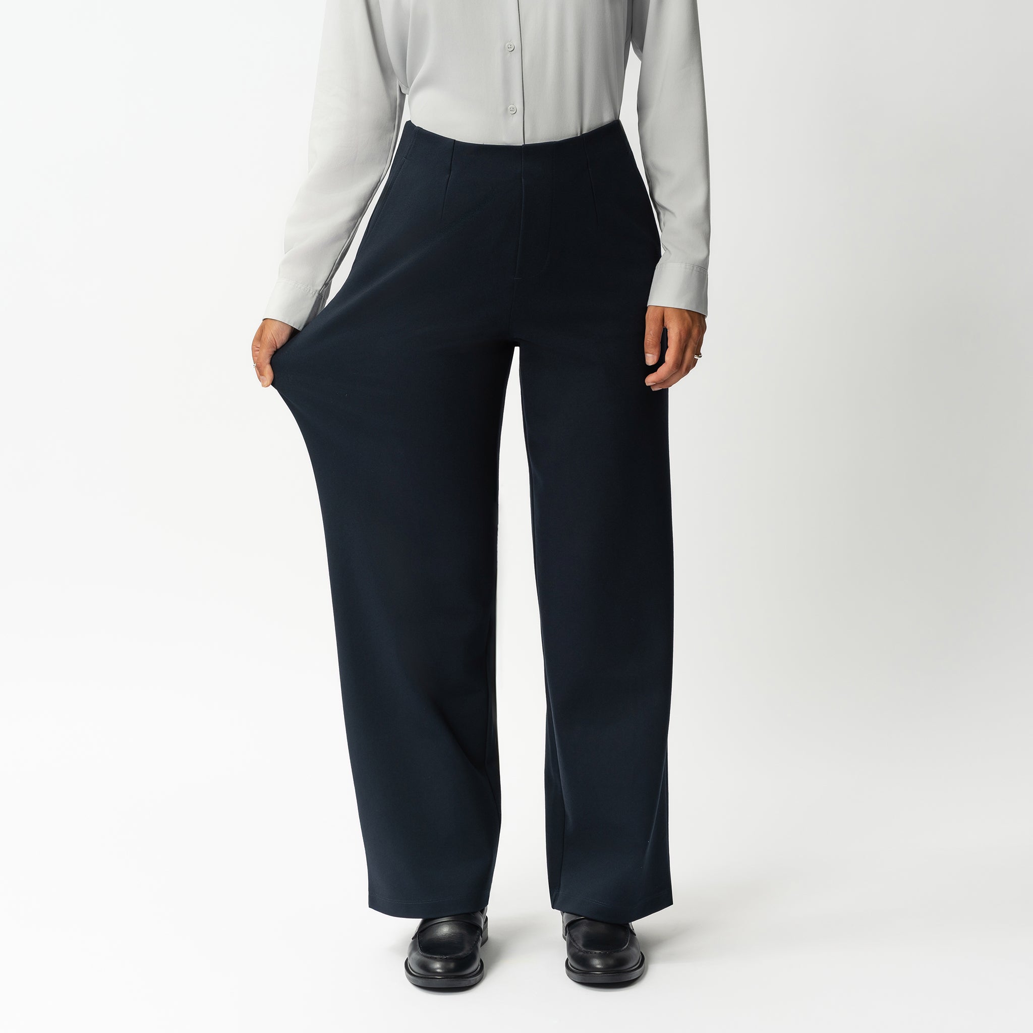Tailored Ponte Relaxed Trouser - Ninepine