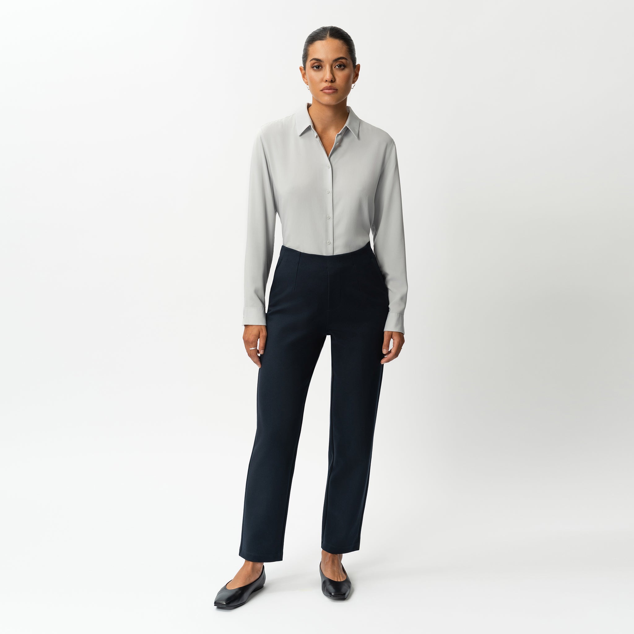 Tailored Ponte Straight Trouser - Ninepine