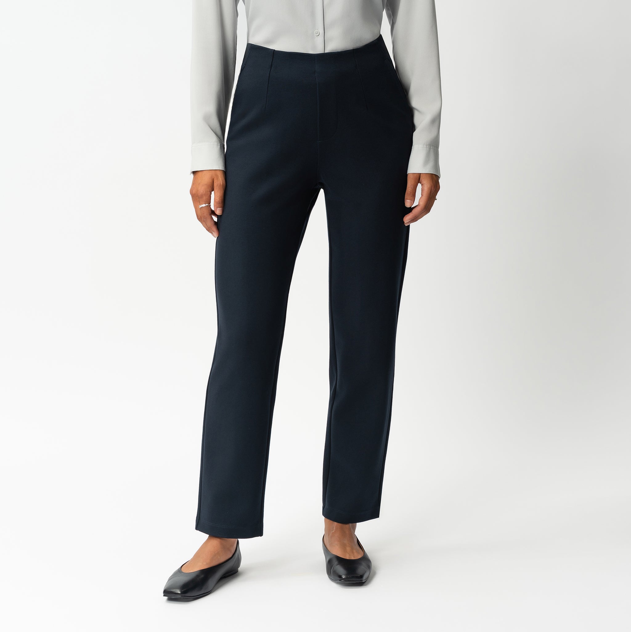 Tailored Ponte Straight Trouser - Ninepine