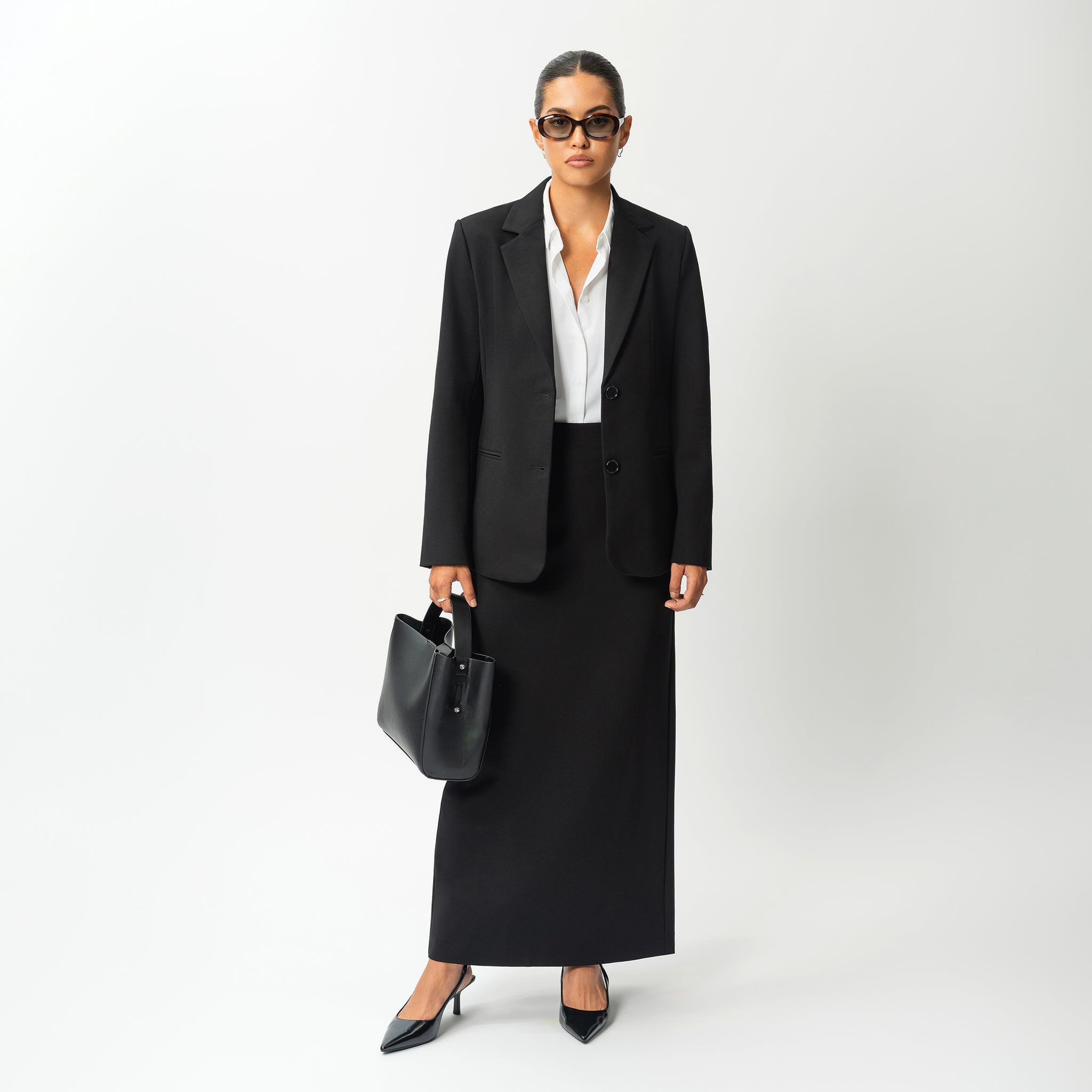 Tailored Ponte Maxi Skirt - Ninepine