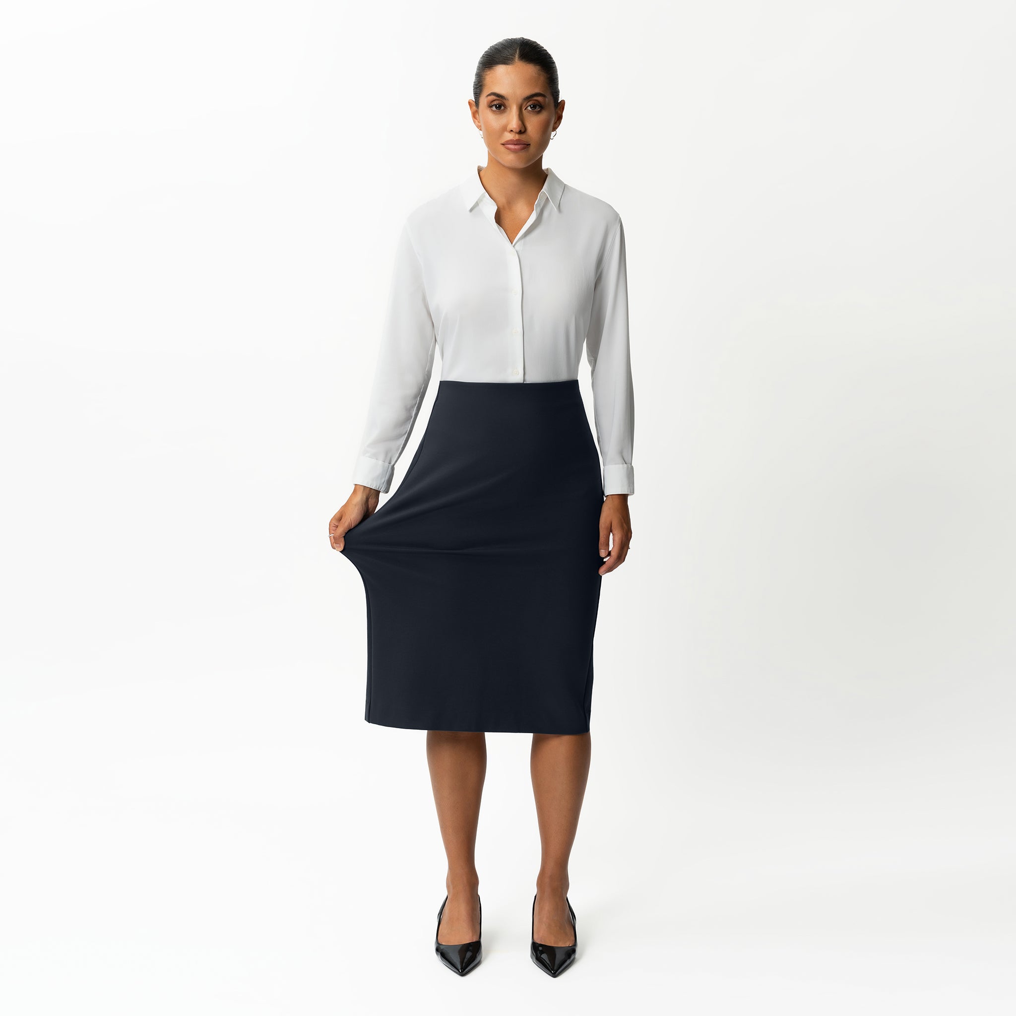 Tailored Ponte Midi Skirt - Ninepine