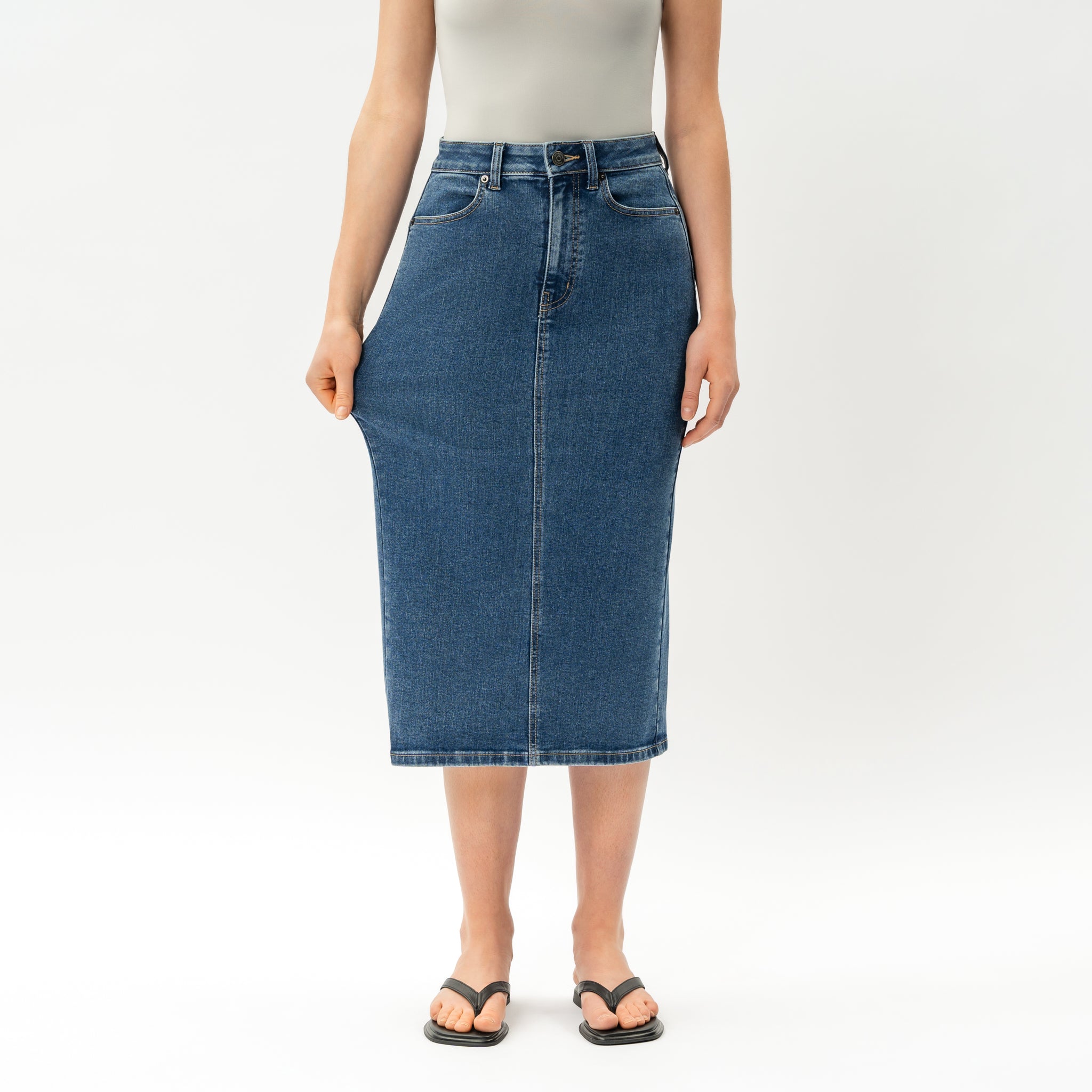 Stretchy ComfortDenim™ Skirt - Ninepine
