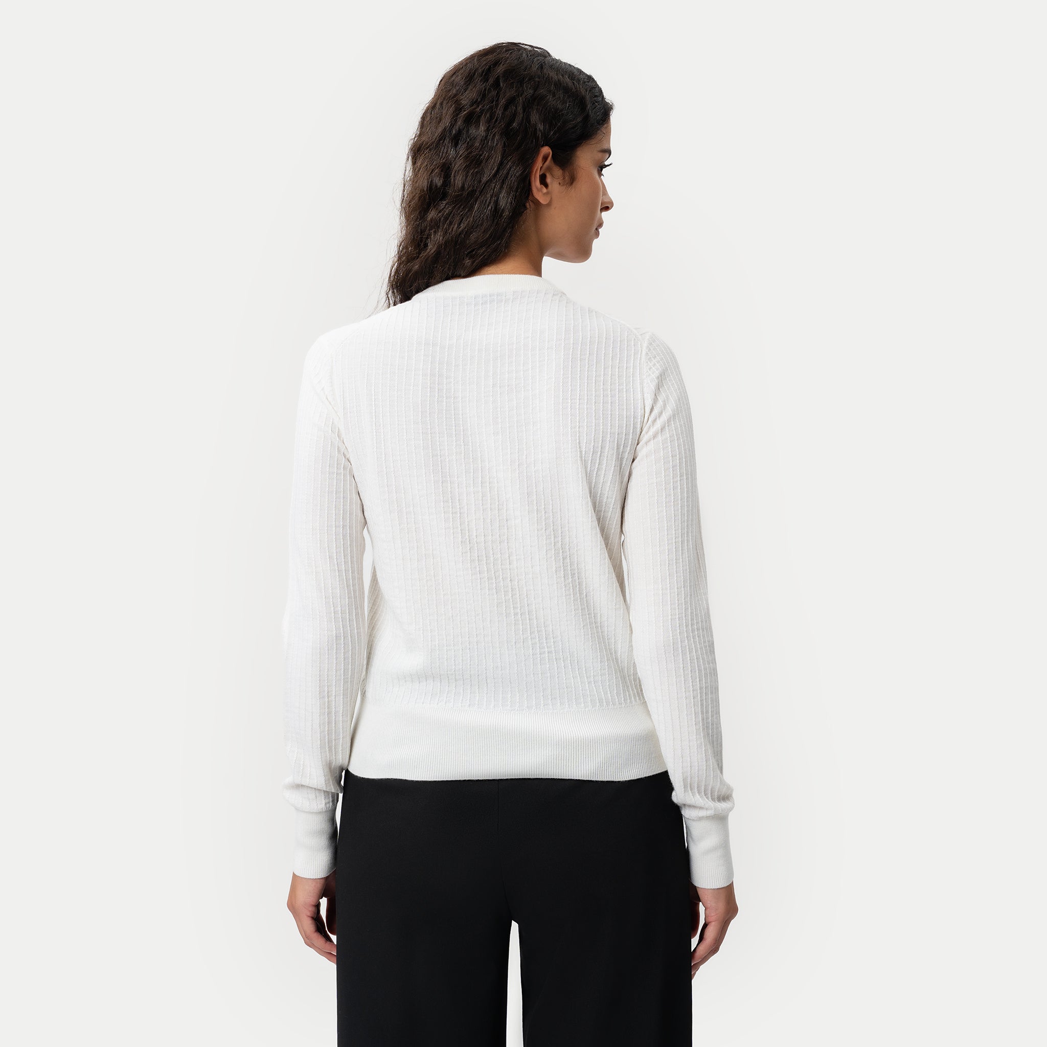Merino Cardigan - Off-white - Ninepine